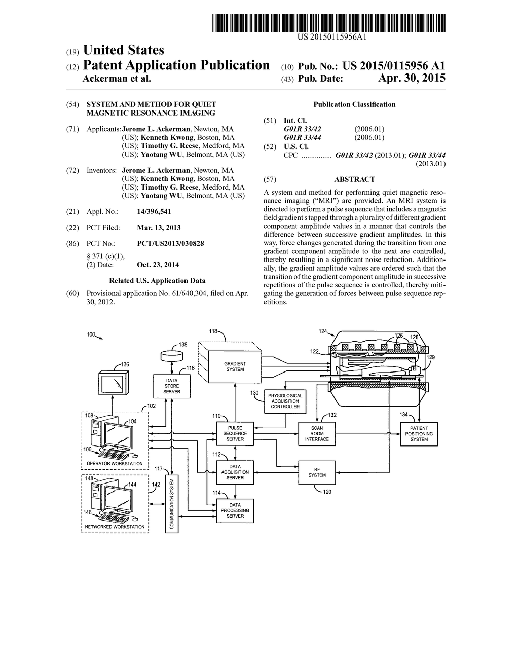 SYSTEM AND METHOD FOR QUIET MAGNETIC RESONANCE IMAGING - diagram, schematic, and image 01