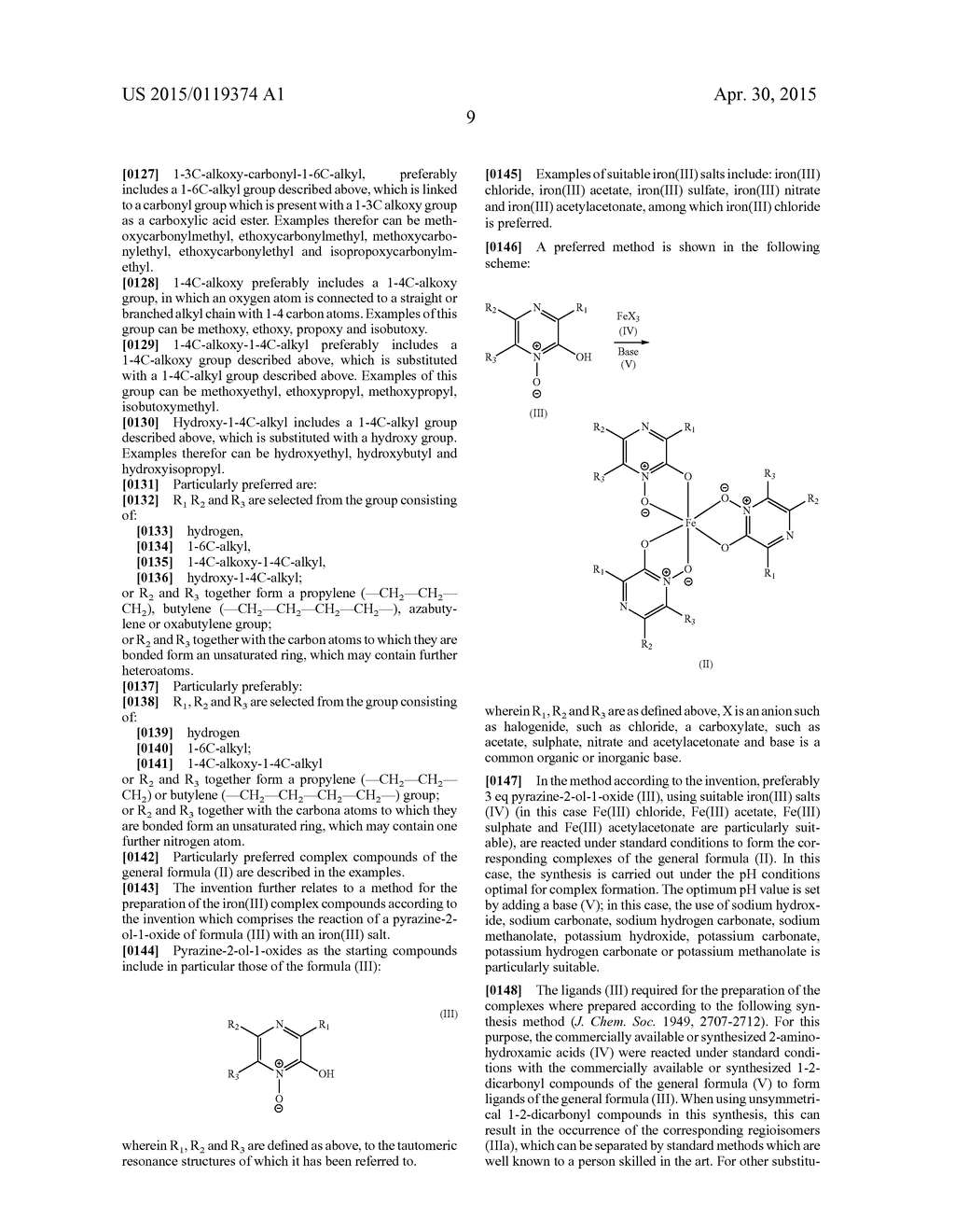 FE(III)-PYRAZINE COMPLEX COMPOUNDS FOR TREATMENT AND PROPHYLAXIS OF     IRON-DEFICIENCY PHENOMENA AND IRON-DEFICIENCY ANAEMIA - diagram, schematic, and image 10