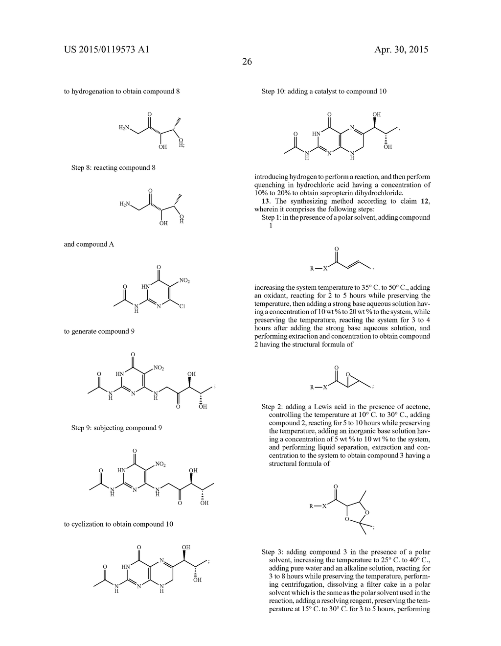 METHOD FOR SYNTHESIZING SAPROPTERIN DIHYDROCHLORIDE - diagram, schematic, and image 28