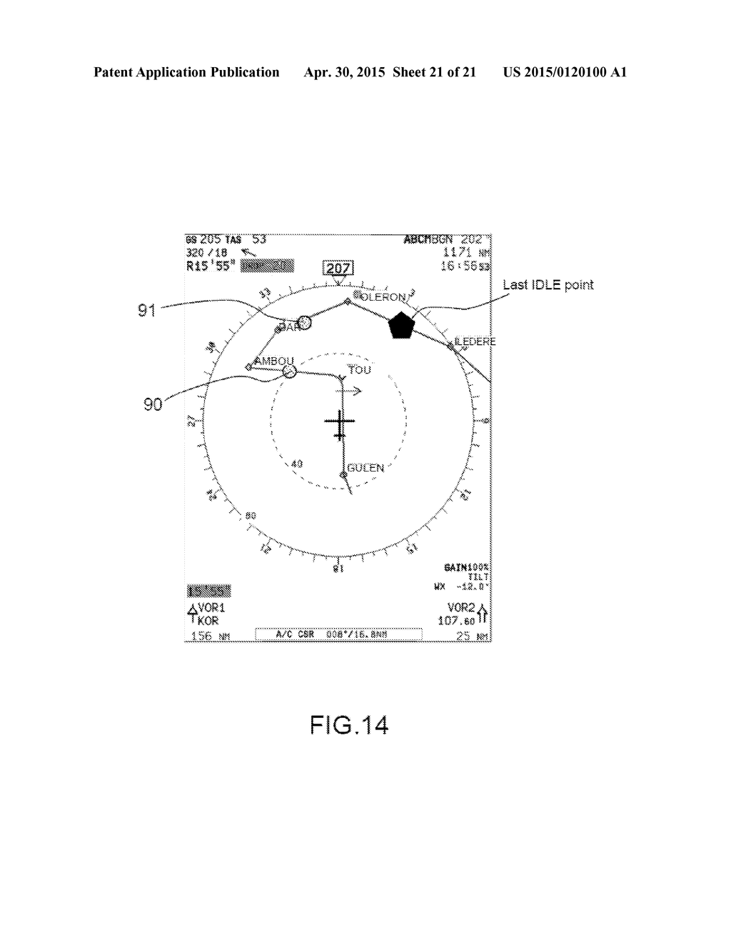 METHOD FOR AIDING NAVIGATION FOR AN AIRCRAFT DURING DESCENT AND DURING     APPROACH AT REDUCED THRUST - diagram, schematic, and image 22