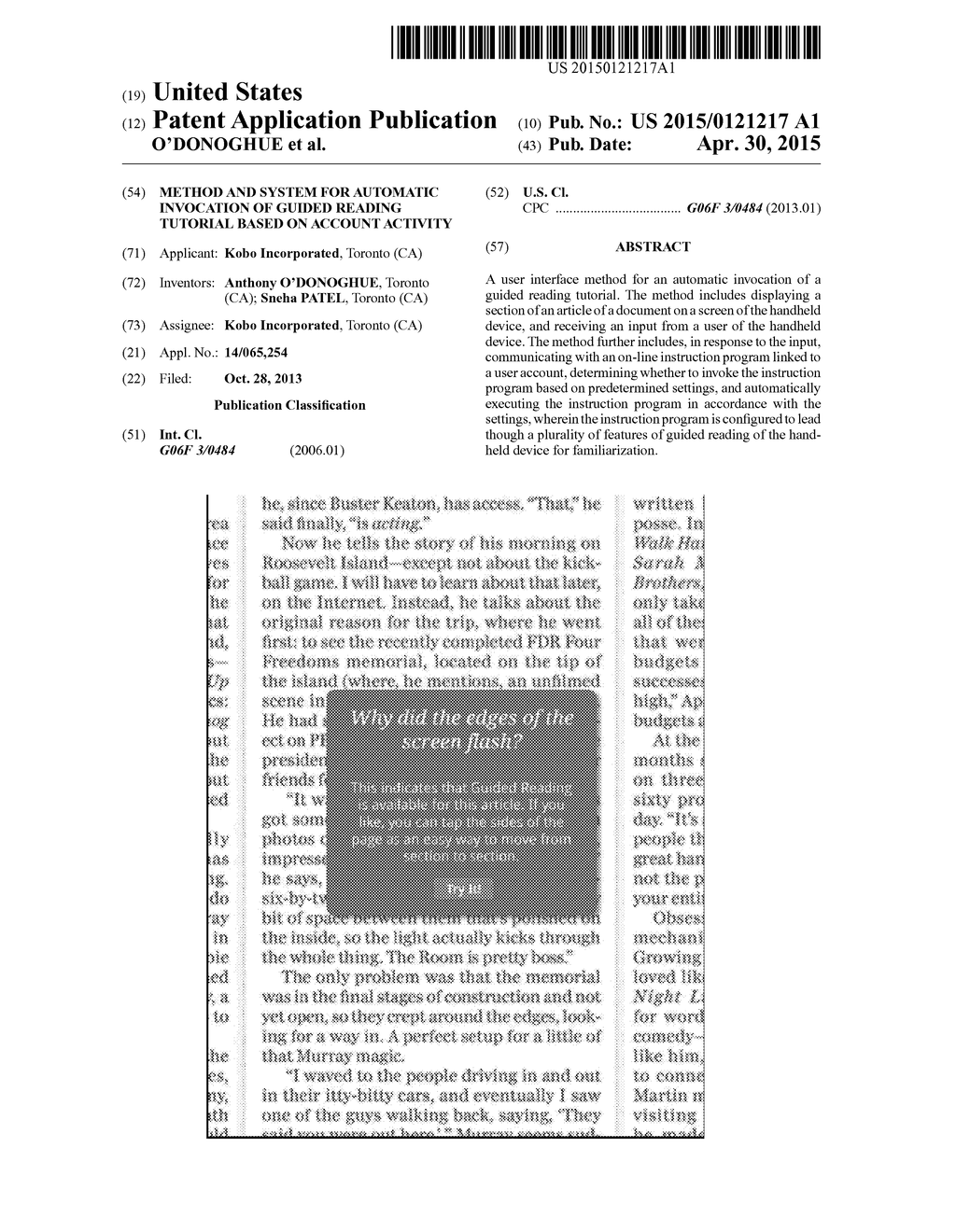 METHOD AND SYSTEM FOR AUTOMATIC INVOCATION OF GUIDED READING TUTORIAL     BASED ON ACCOUNT ACTIVITY - diagram, schematic, and image 01