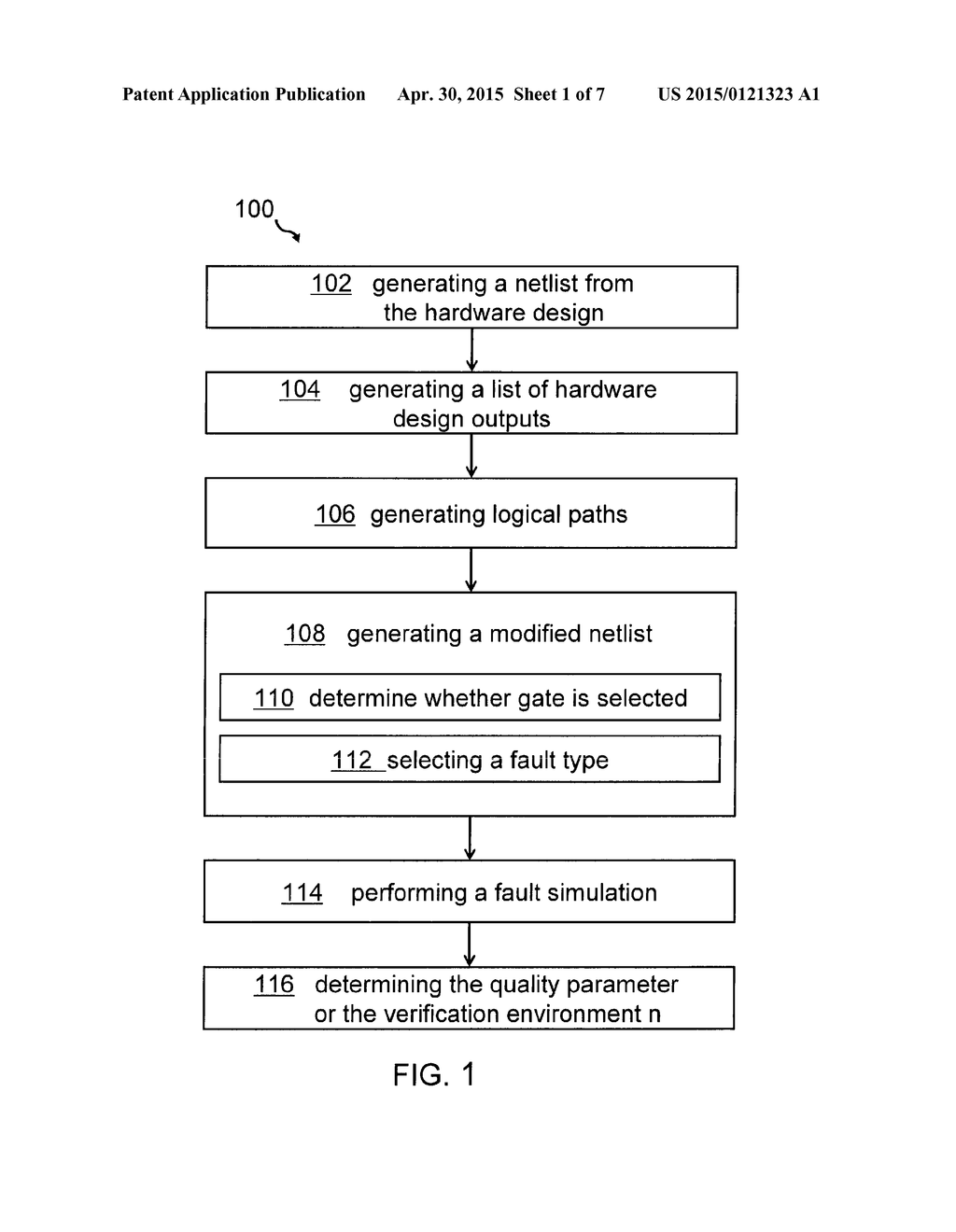 DETERMINING A QUALITY PARAMETER FOR A VERIFICATION ENVIRONMENT - diagram, schematic, and image 02