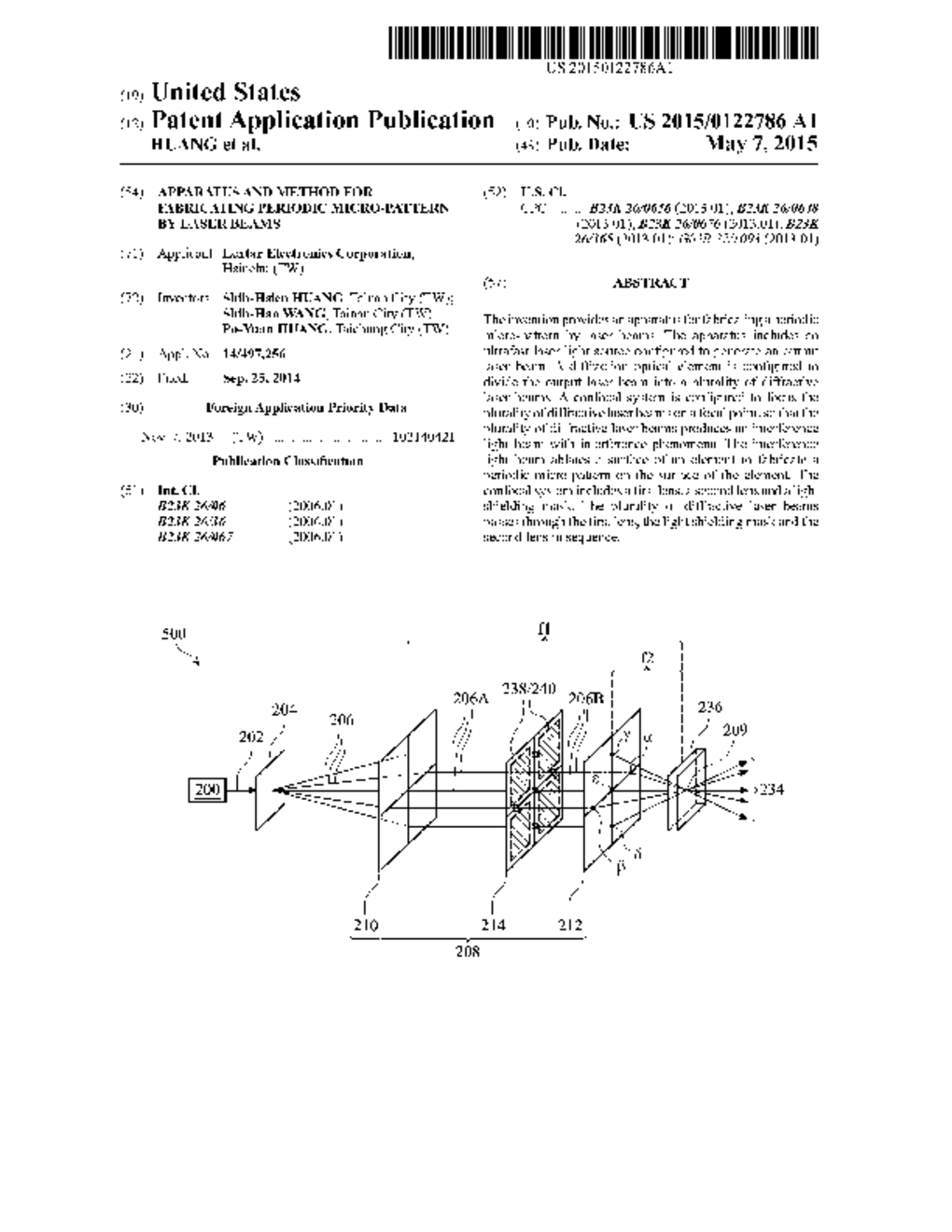 APPARATUS AND METHOD FOR FABRICATING PERIODIC MICRO-PATTERN BY LASER BEAMS - diagram, schematic, and image 01