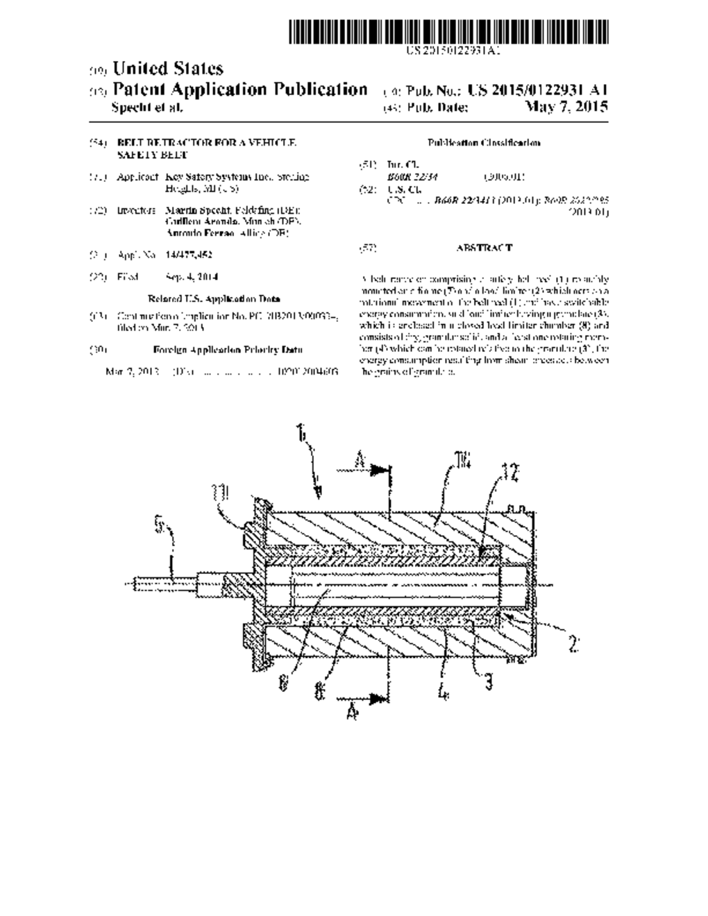 Belt Retractor For A Vehicle Safety Belt - diagram, schematic, and image 01