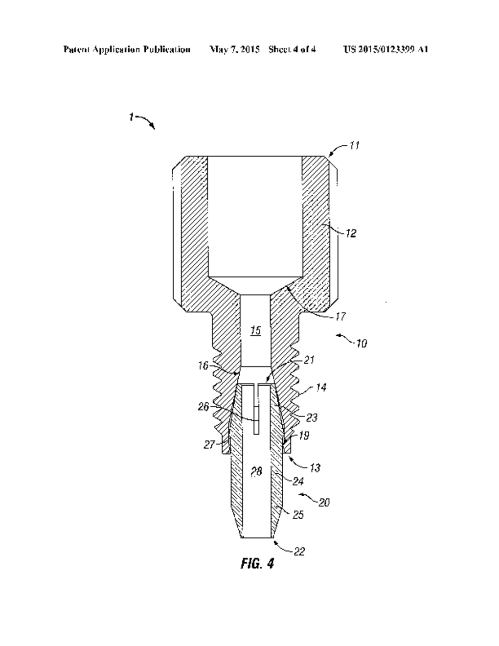 High Pressure Fitting with Self-Releasing Ferrule - diagram, schematic, and image 05