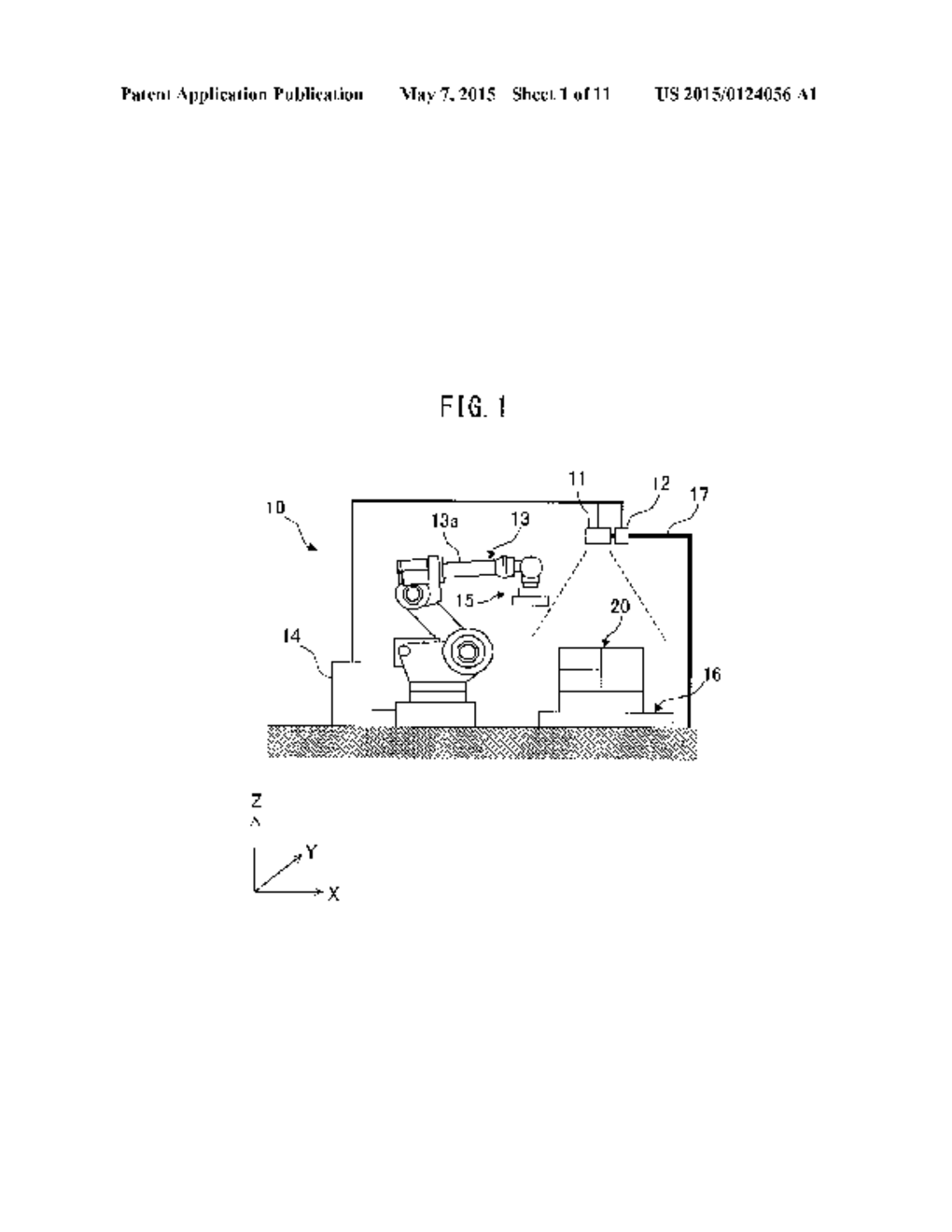 APPARATUS AND METHOD FOR PICKING UP ARTICLE DISPOSED IN THREE-DIMENSIONAL     SPACE USING ROBOT - diagram, schematic, and image 02