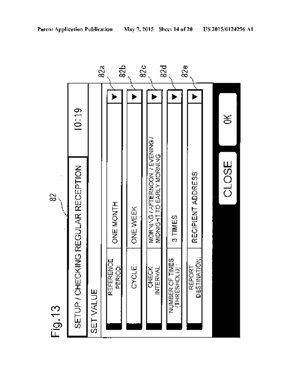 FACSIMILE MACHINE AND FACSIMILE SYSTEM THAT PERFORMS FAX TRANSMISSION TO     SPECIFIC TRANSMISSION DESTINATION AND PERFORM FAX RECEPTION FROM SPECIFIC     SENDER PERIODICALLY - diagram, schematic, and image 15