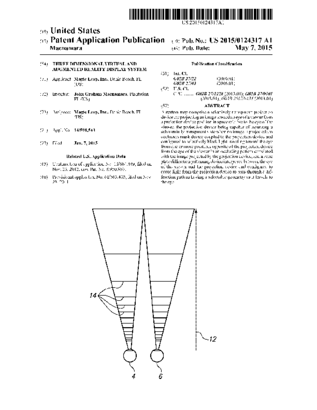 THREE DIMENSIONAL VIRTUAL AND AUGMENTED REALITY DISPLAY SYSTEM - diagram, schematic, and image 01