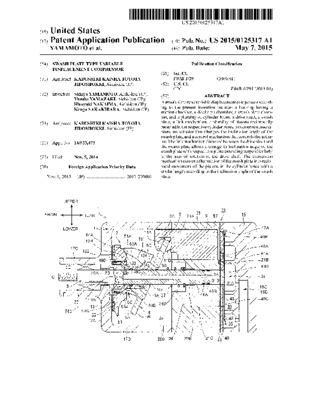 SWASH PLATE TYPE VARIABLE DISPLACEMENT COMPRESSOR - diagram, schematic, and image 01