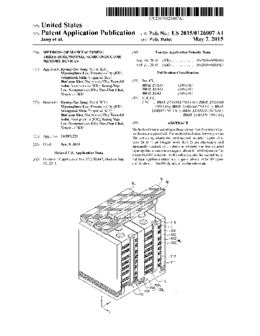 Methods of Manufacturing Three-Dimensional Semiconductor Memory Devices - diagram, schematic, and image 01