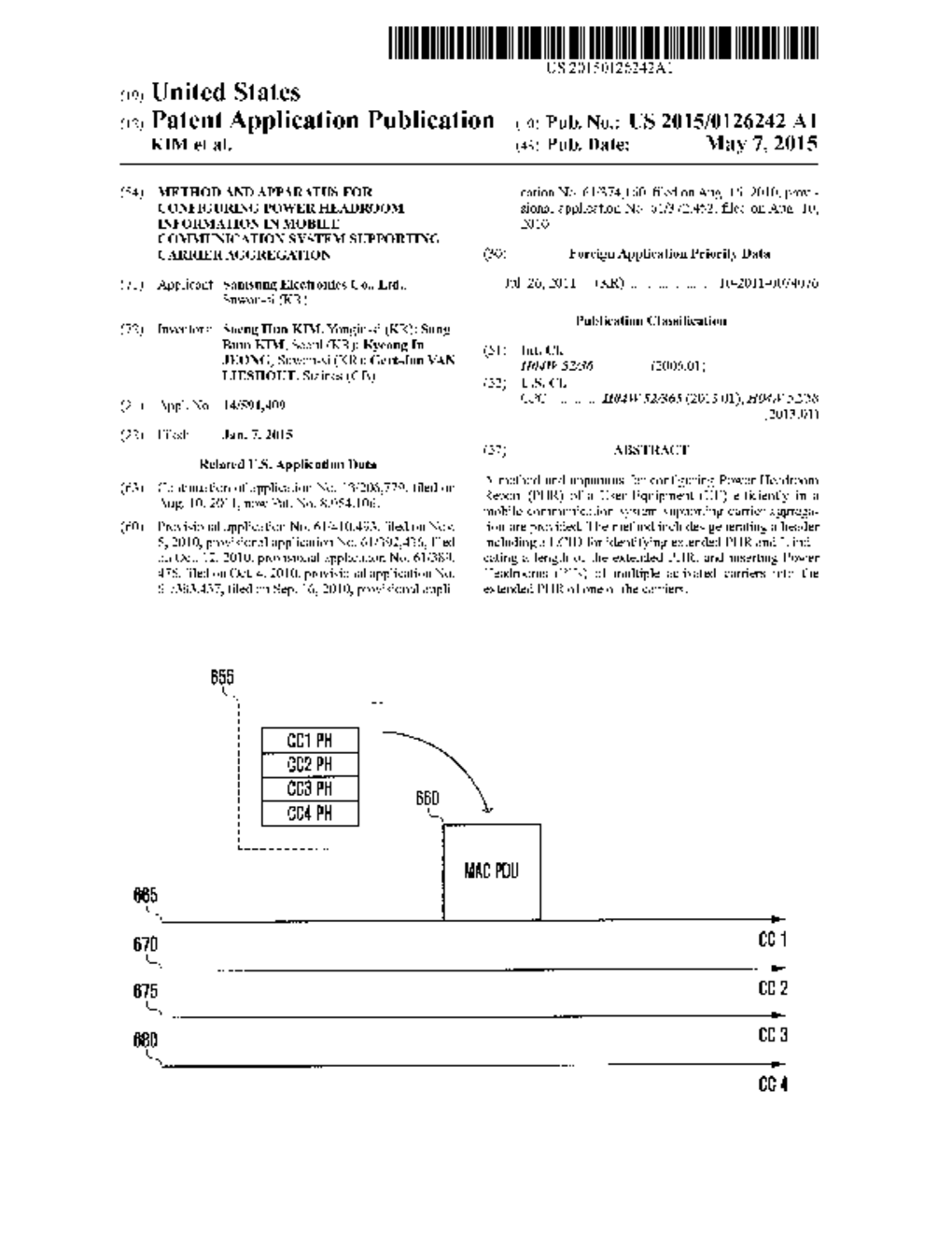 METHOD AND APPARATUS FOR CONFIGURING POWER HEADROOM INFORMATION IN MOBILE     COMMUNICATION SYSTEM SUPPORTING CARRIER AGGREGATION - diagram, schematic, and image 01