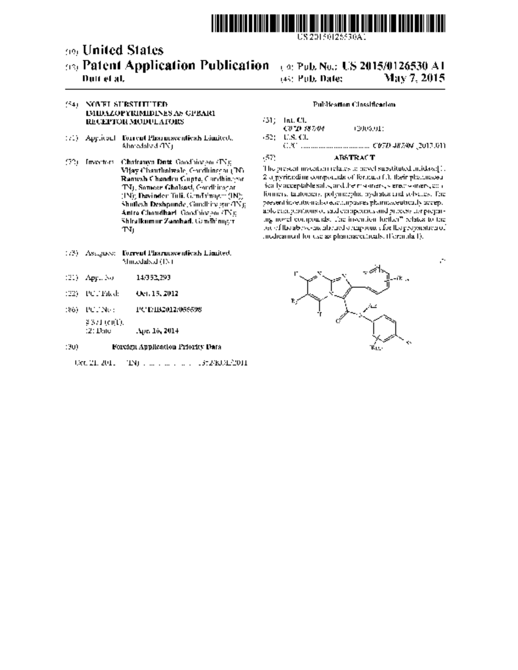 Novel Substituted Imidazopyrimidines as Gpbar1 Receptor Modulators - diagram, schematic, and image 01