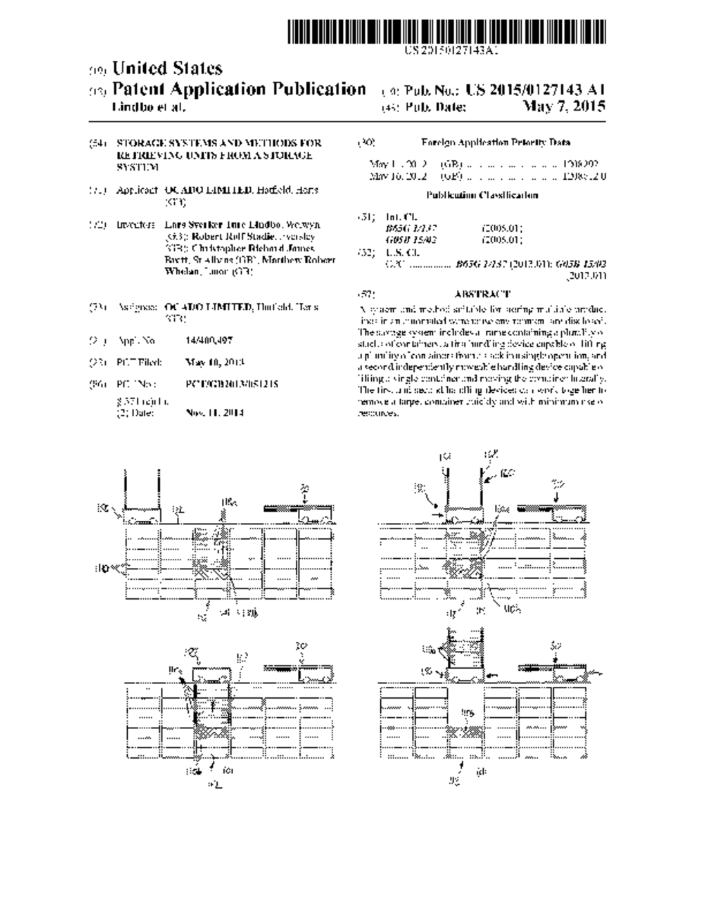 STORAGE SYSTEMS AND METHODS FOR RETRIEVING UNITS FROM A STORAGE SYSTEM - diagram, schematic, and image 01