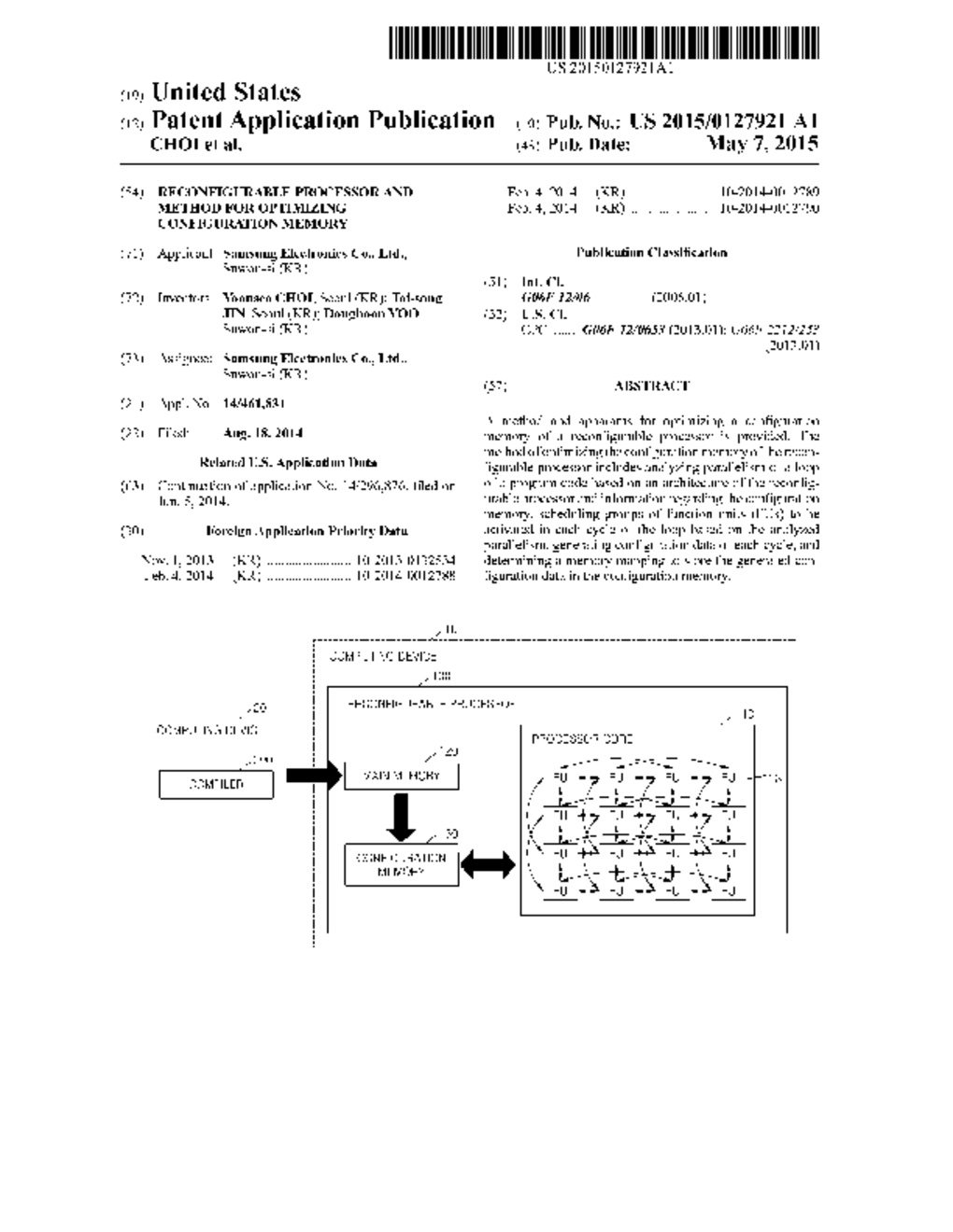 RECONFIGURABLE PROCESSOR AND METHOD FOR OPTIMIZING CONFIGURATION MEMORY - diagram, schematic, and image 01