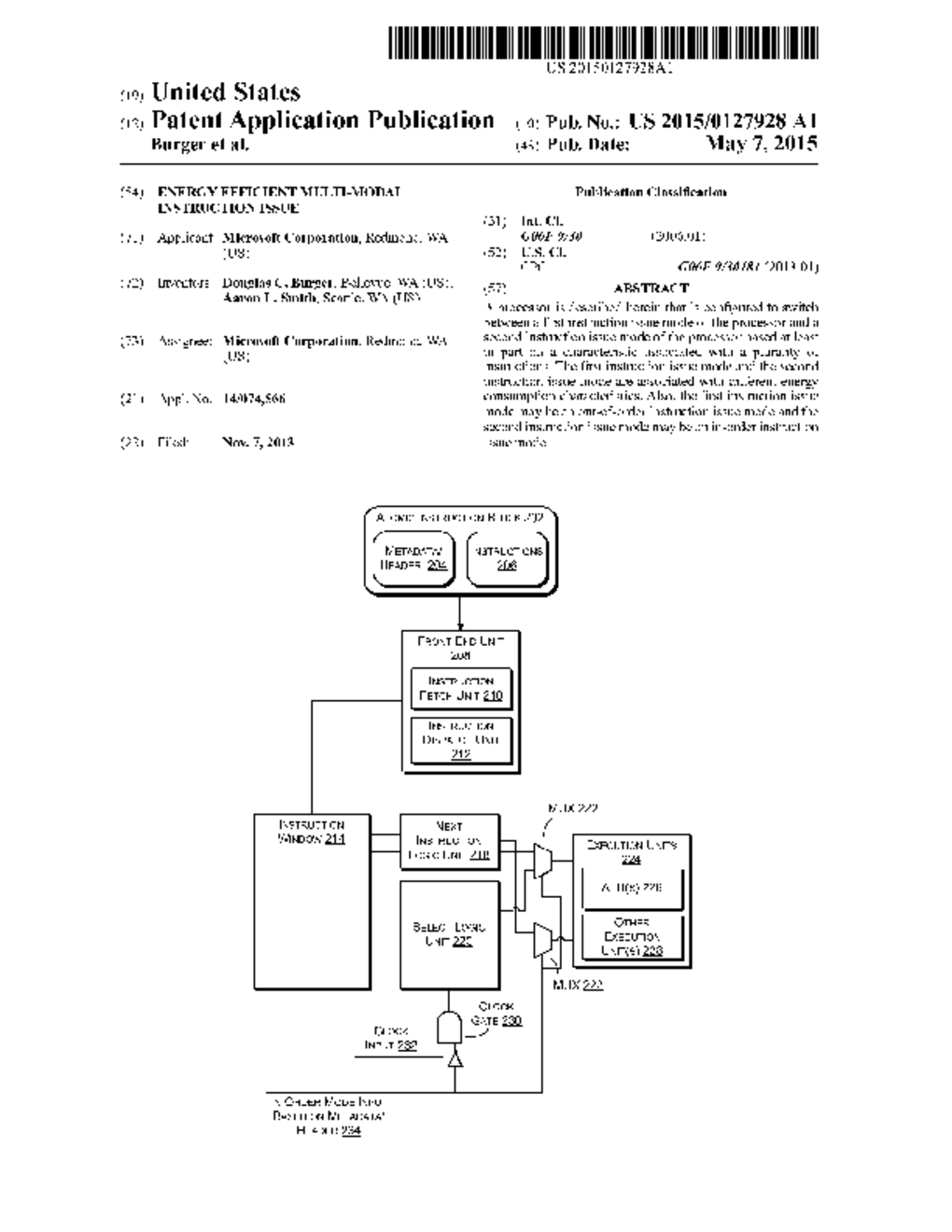 Energy Efficient Multi-Modal Instruction Issue - diagram, schematic, and image 01