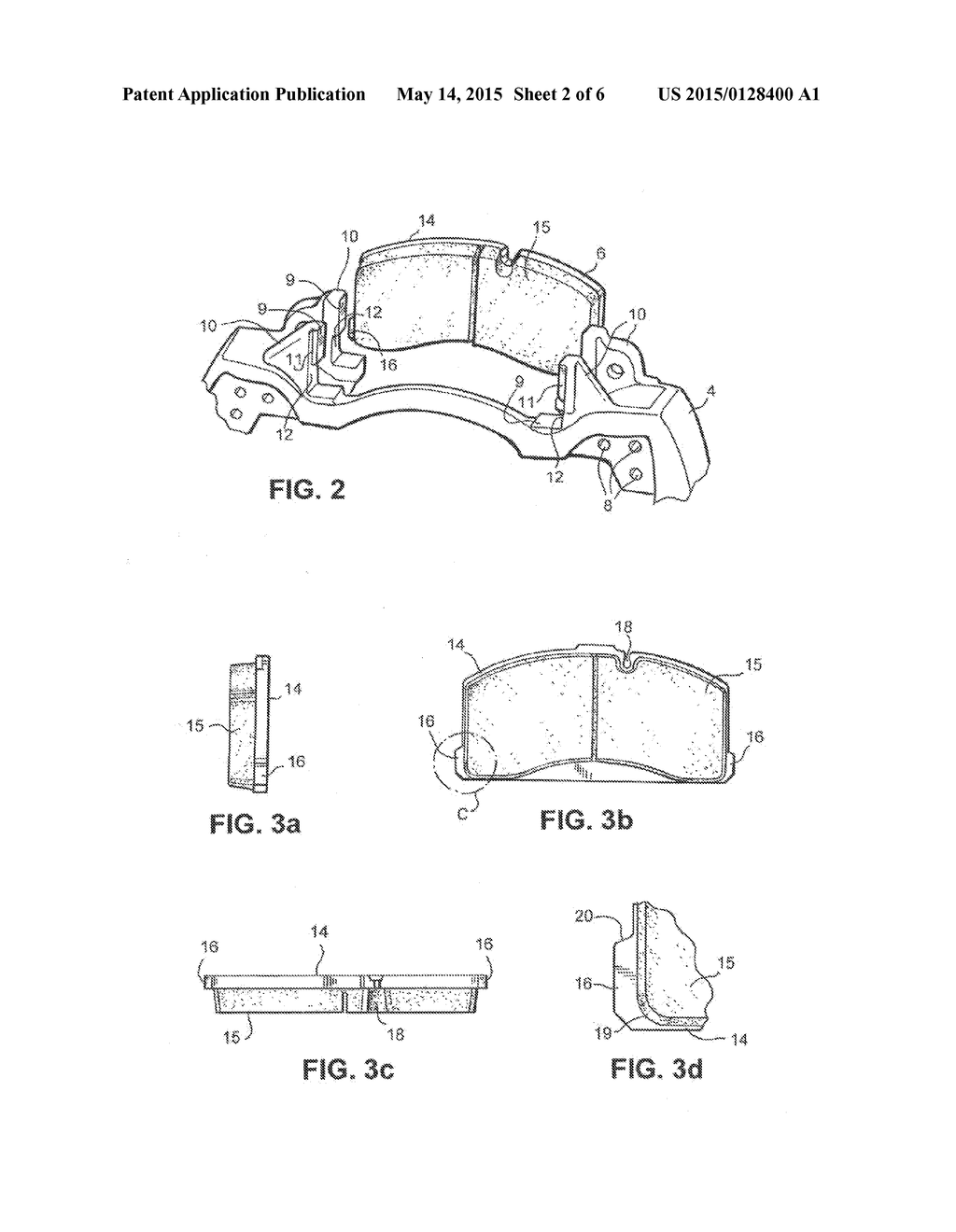 Disc Brake Pad Mounting and Retention System and Method - diagram, schematic, and image 03