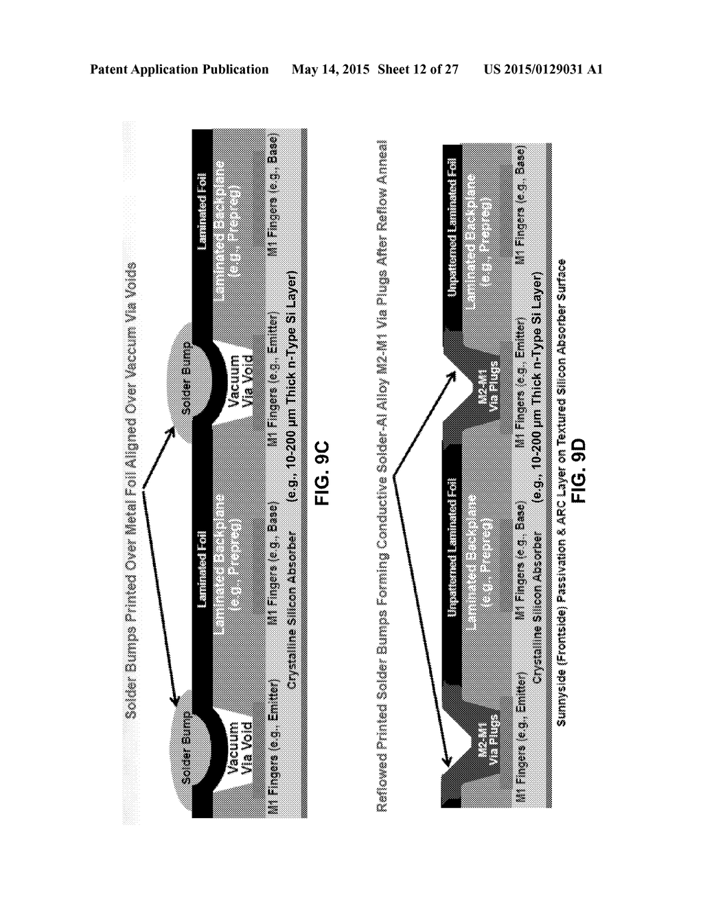 METAL FOIL METALLIZATION FOR BACKPLANE-ATTACHED SOLAR CELLS AND MODULES - diagram, schematic, and image 13