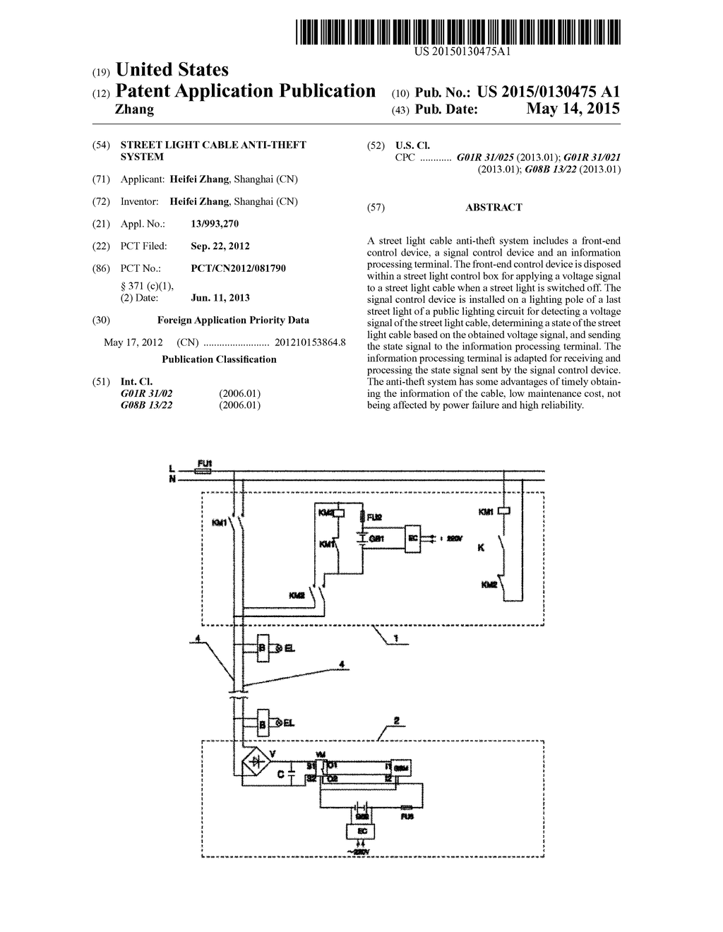 Street light cable anti-theft system - diagram, schematic, and image 01