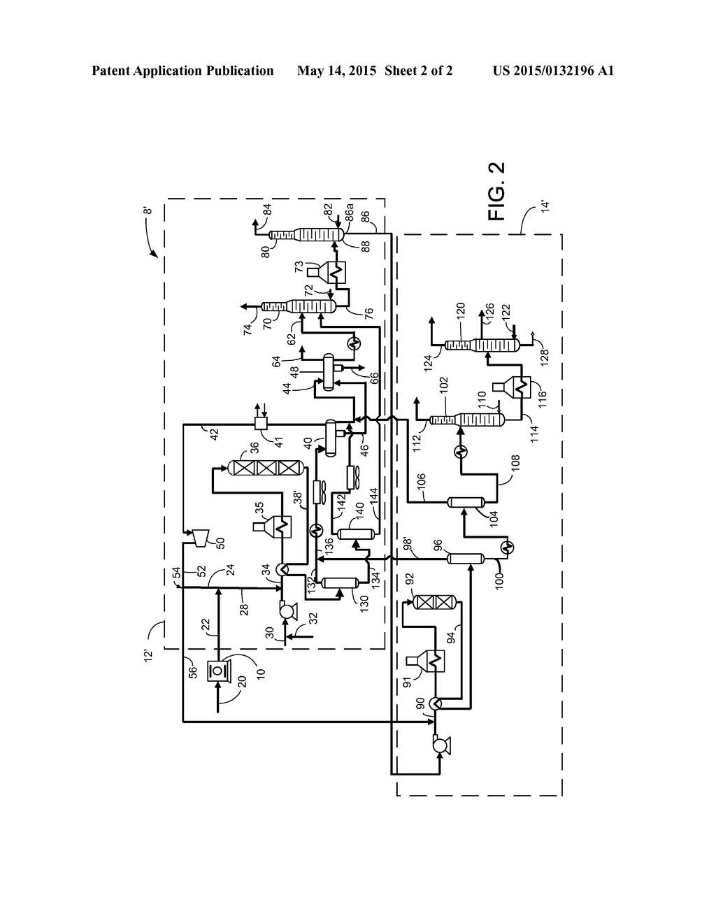 PROCESS AND APPARATUS FOR PRODUCING DIESEL FROM A HYDROCARBON STREAM - diagram, schematic, and image 03