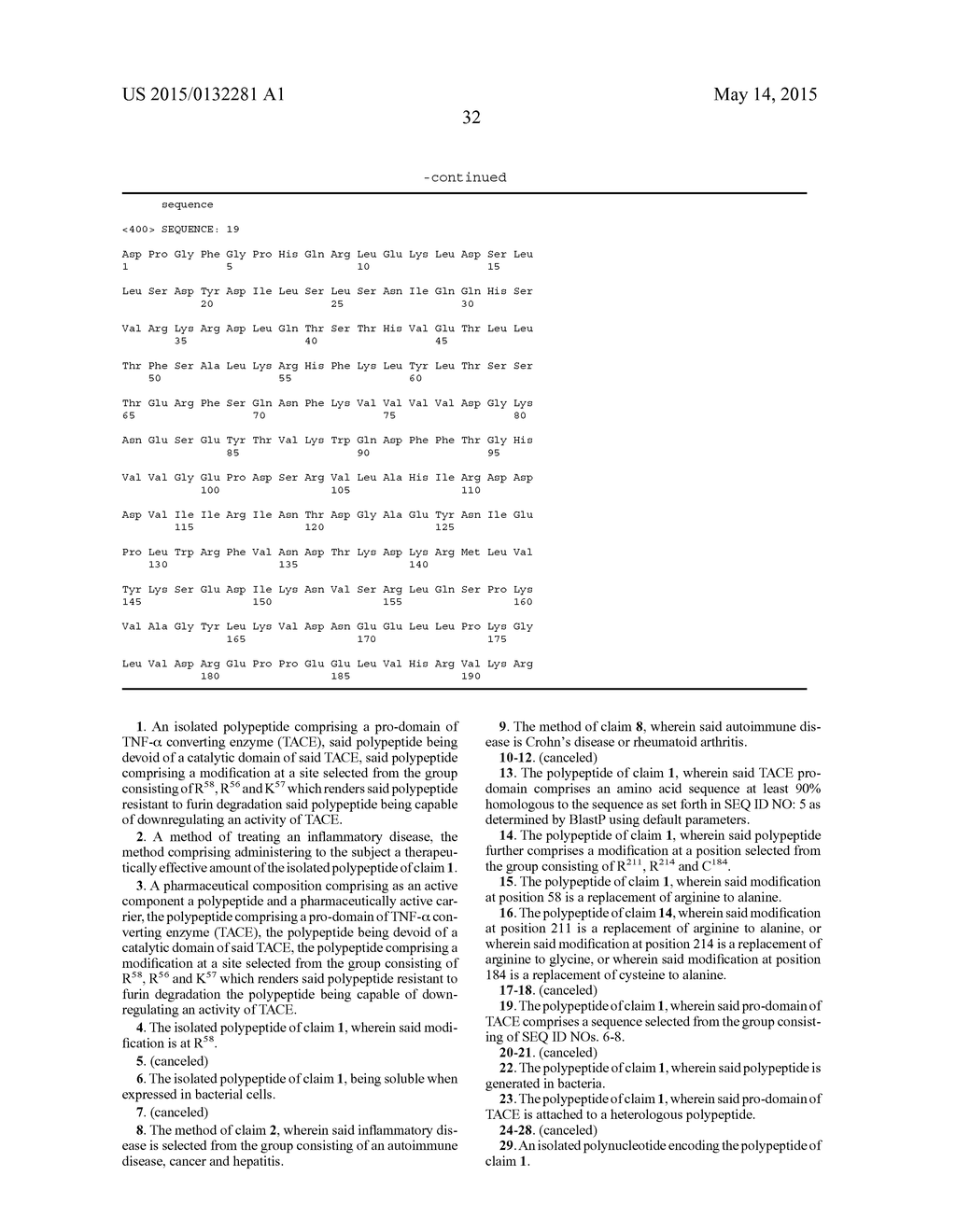 VARIANTS OF TACE PRO-DOMAIN AS TNF-A INHIBITOR AND THEIR MEDICAL USE - diagram, schematic, and image 47