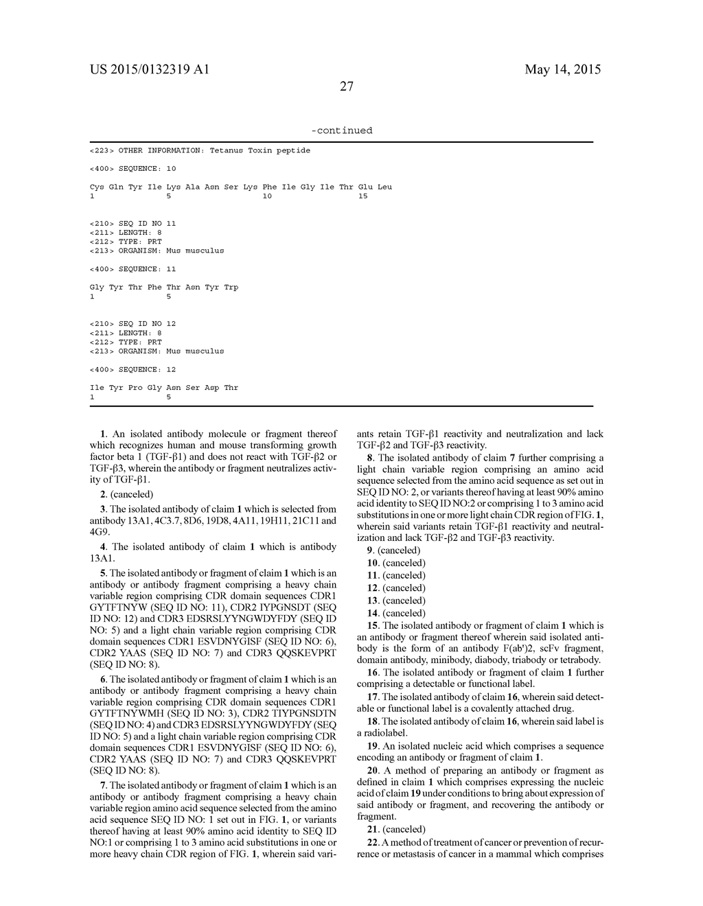 TGF-BETA1 SPECIFIC ANTIBODIES AND METHODS AND USES THEREOF - diagram, schematic, and image 35