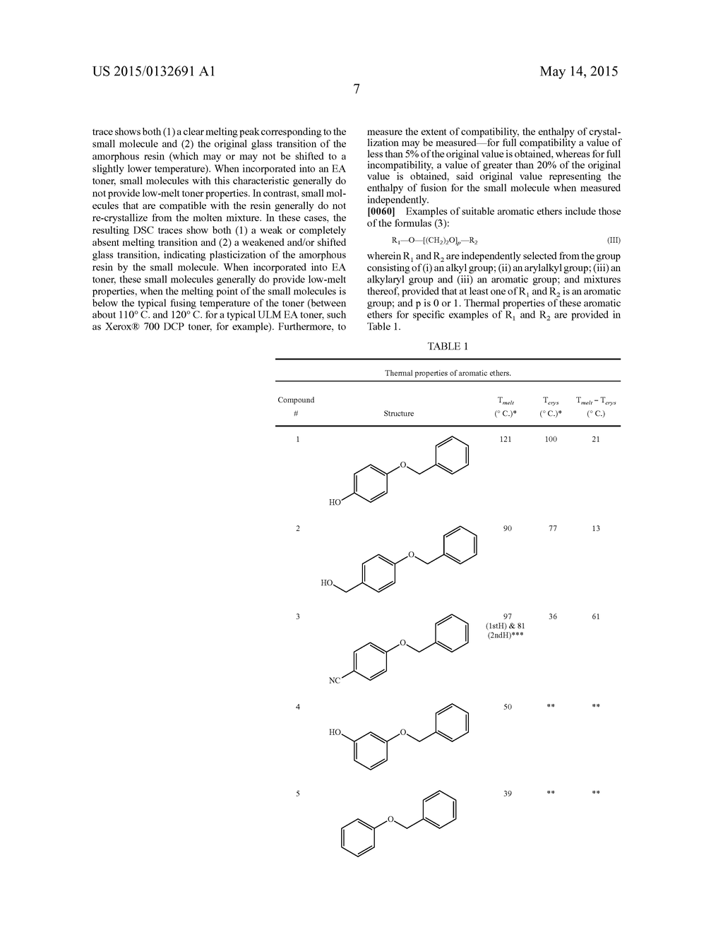 SUPER LOW MELT TONER HAVING CRYSTALLINE AROMATIC ETHERS - diagram, schematic, and image 12