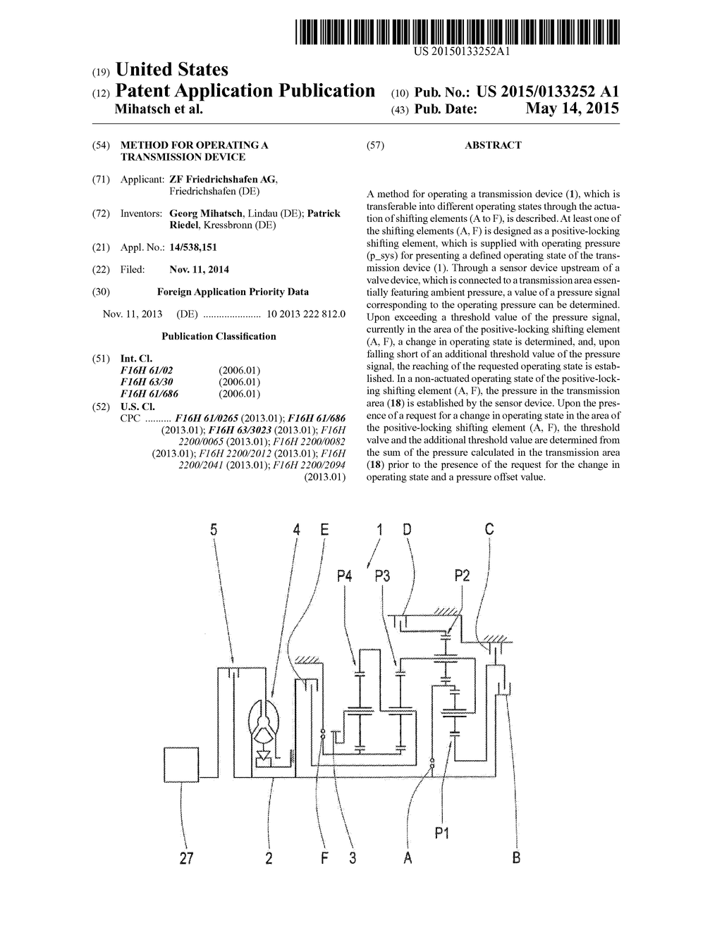 Method for Operating a Transmission Device - diagram, schematic, and image 01