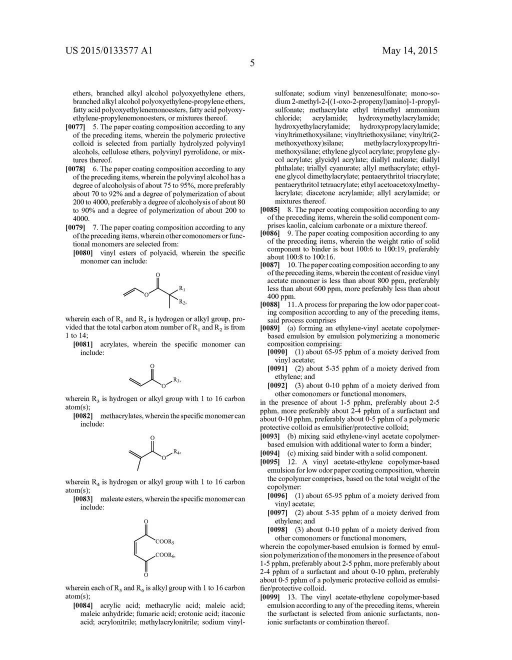 VINYL ACETATE-ETHYLENE COPOLYMER EMULSION AND PAPER COATING COMPOSITION     BASED ON THE SAME - diagram, schematic, and image 06