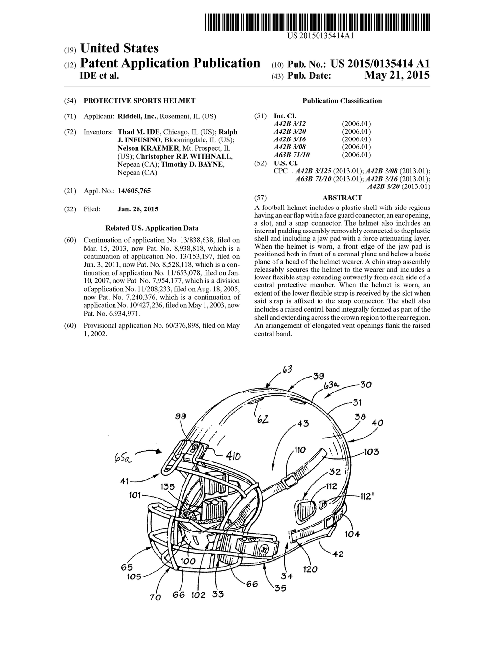 PROTECTIVE SPORTS HELMET - diagram, schematic, and image 01