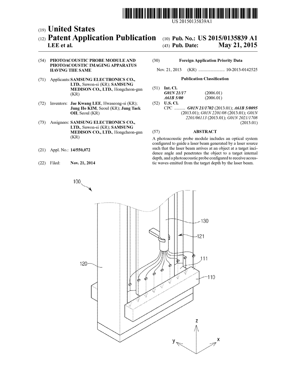 PHOTOACOUSTIC PROBE MODULE AND PHOTOACOUSTIC IMAGING APPARATUS HAVING THE     SAME - diagram, schematic, and image 01