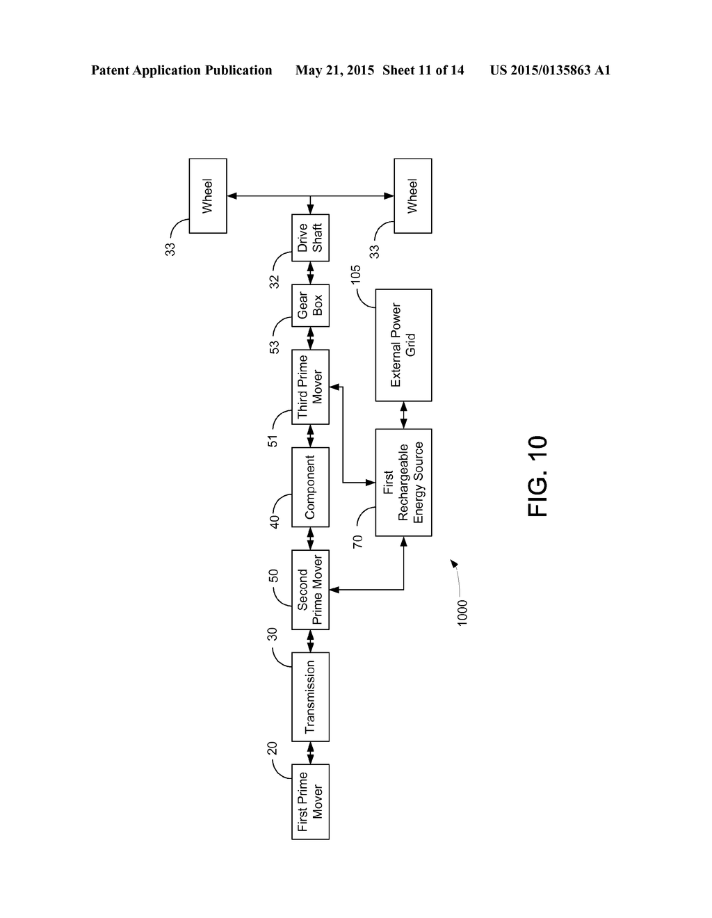 HYBRID VEHICLE DRIVE SYSTEM AND METHOD USING SPLIT SHAFT POWER TAKE OFF - diagram, schematic, and image 12