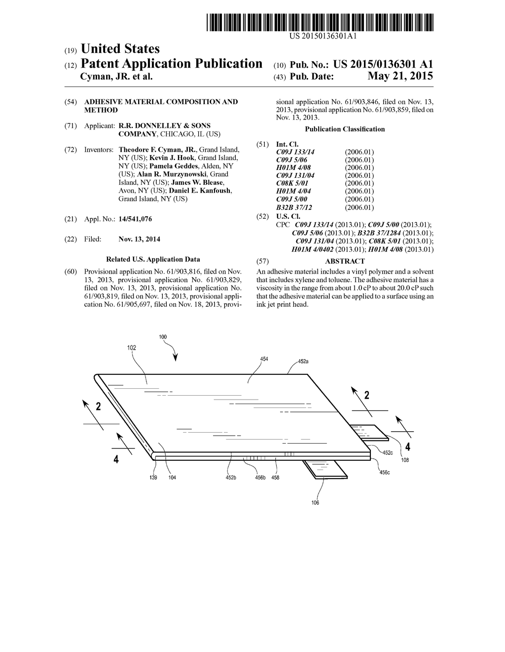 ADHESIVE MATERIAL COMPOSITION AND METHOD - diagram, schematic, and image 01