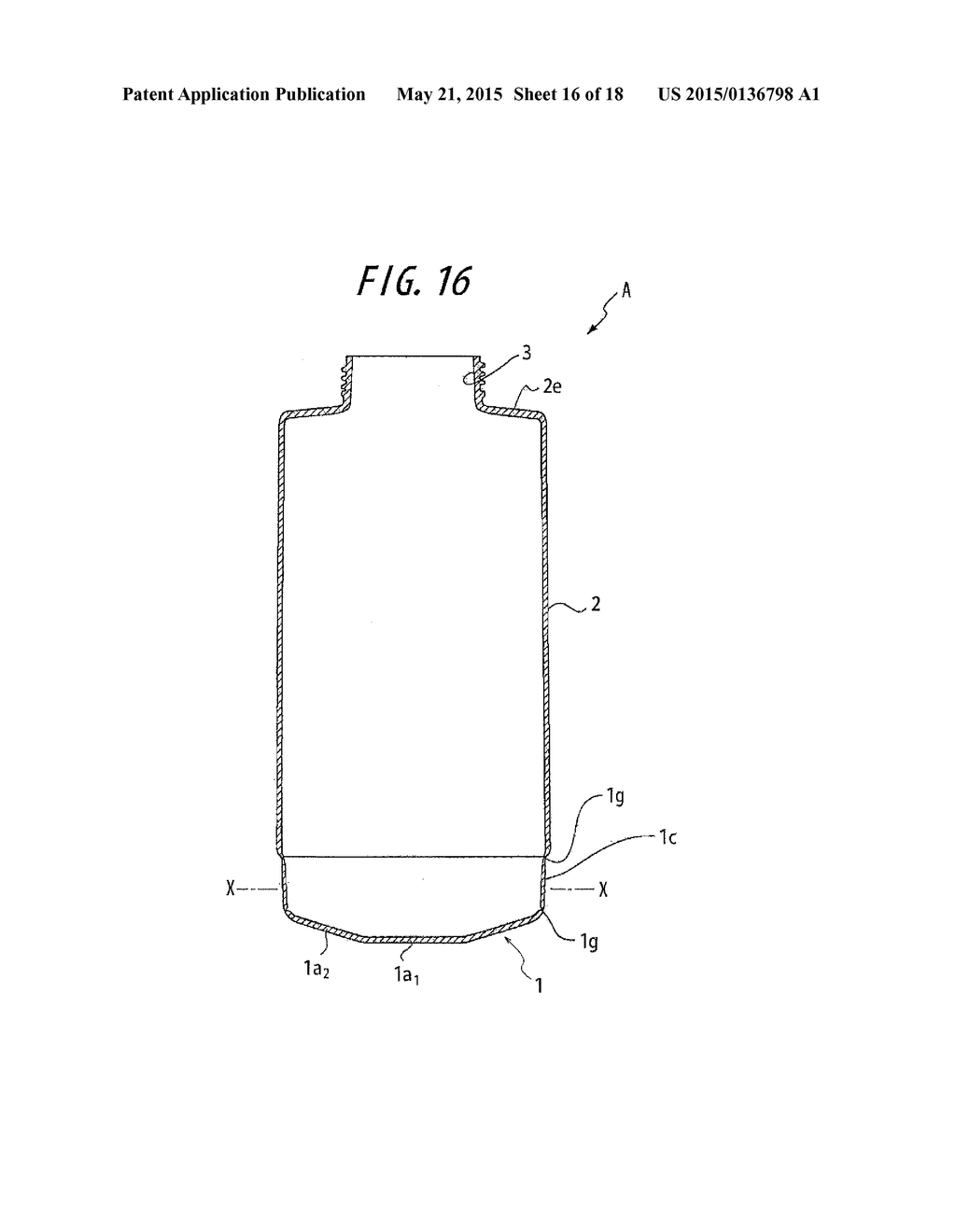 SYNTHETIC RESIN CONTAINER HAVING INVERTED, FOLDED BACK BOTTOM WALL - diagram, schematic, and image 17