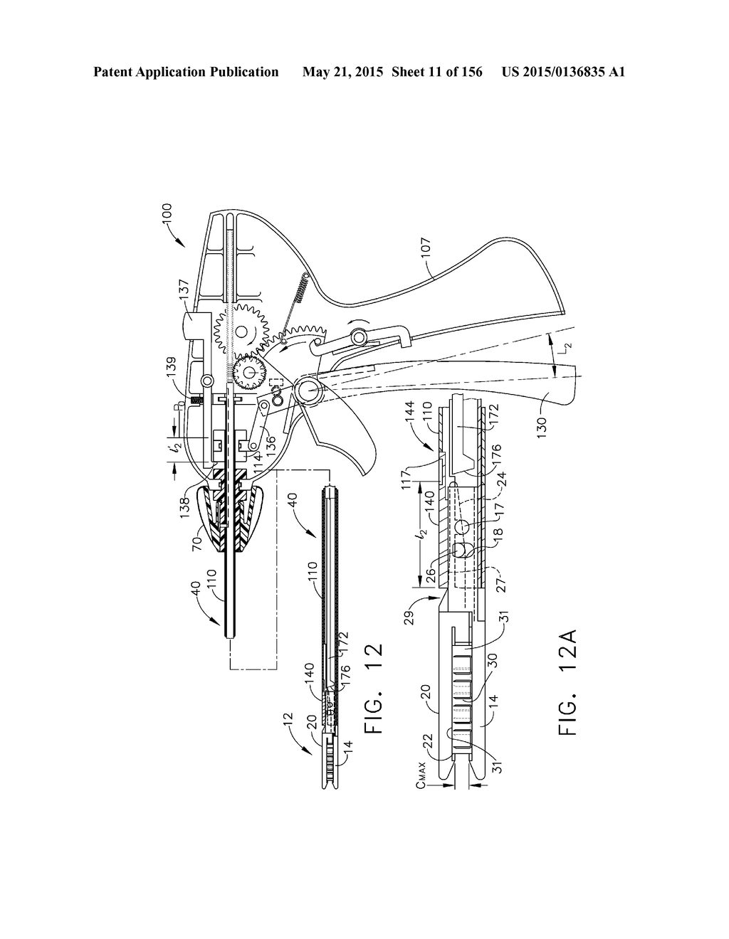 SURGICAL STAPLER WITH FLOATING ANVIL - diagram, schematic, and image 12