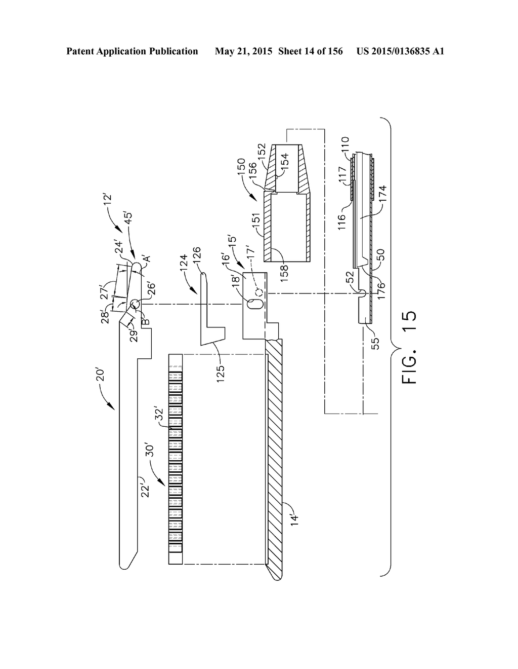 SURGICAL STAPLER WITH FLOATING ANVIL - diagram, schematic, and image 15