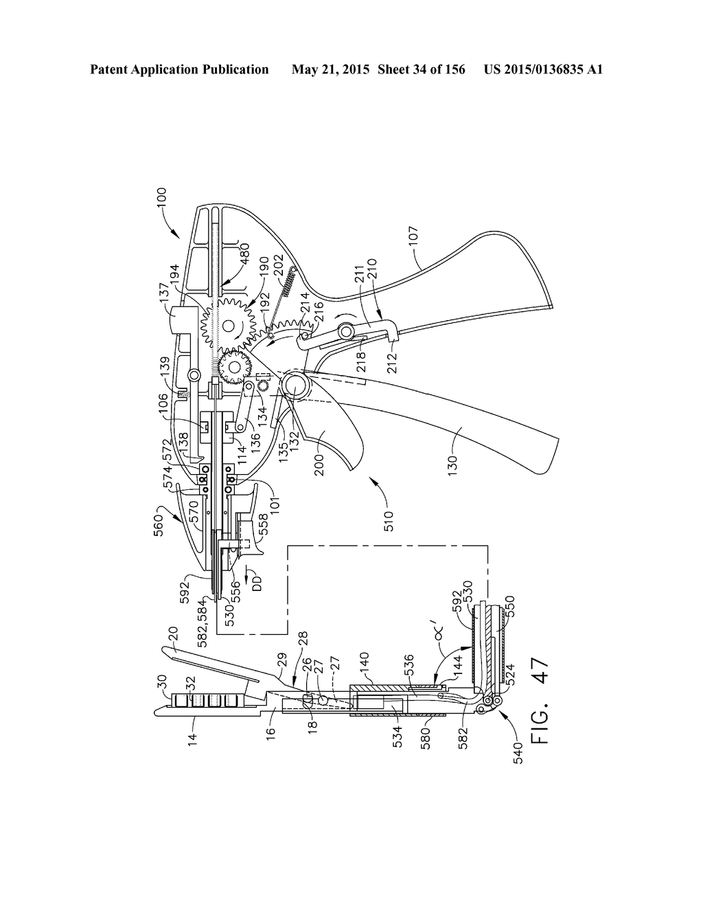 SURGICAL STAPLER WITH FLOATING ANVIL - diagram, schematic, and image 35