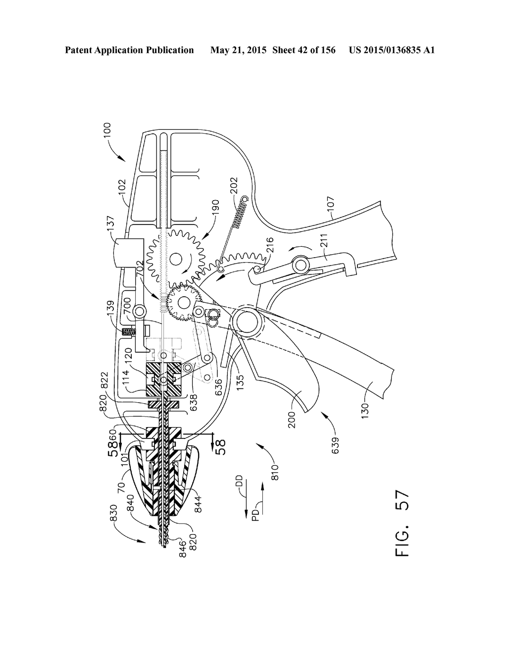 SURGICAL STAPLER WITH FLOATING ANVIL - diagram, schematic, and image 43