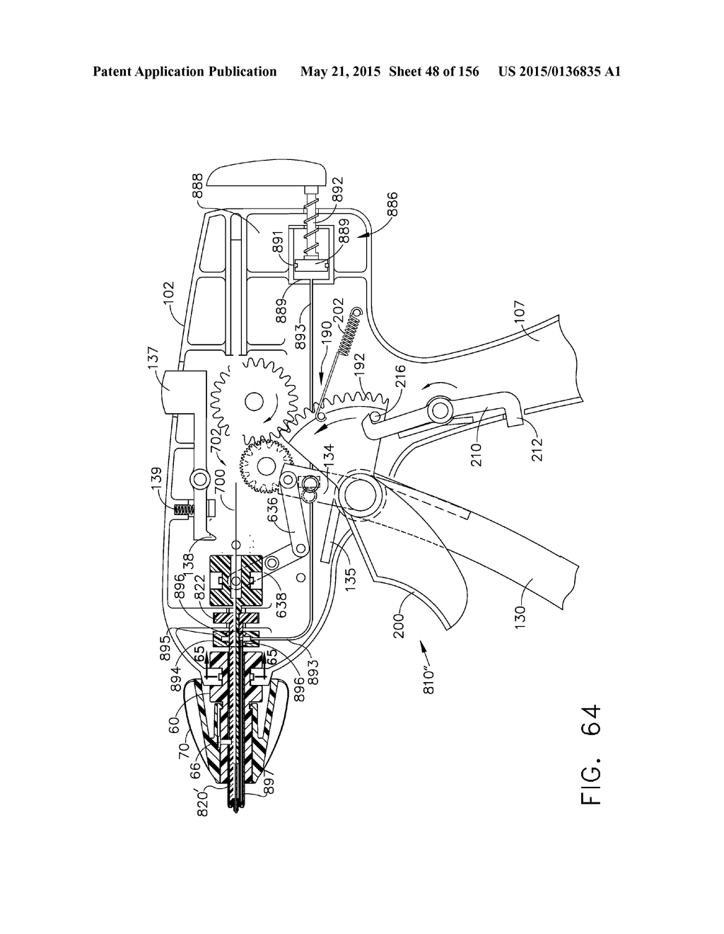 SURGICAL STAPLER WITH FLOATING ANVIL - diagram, schematic, and image 49