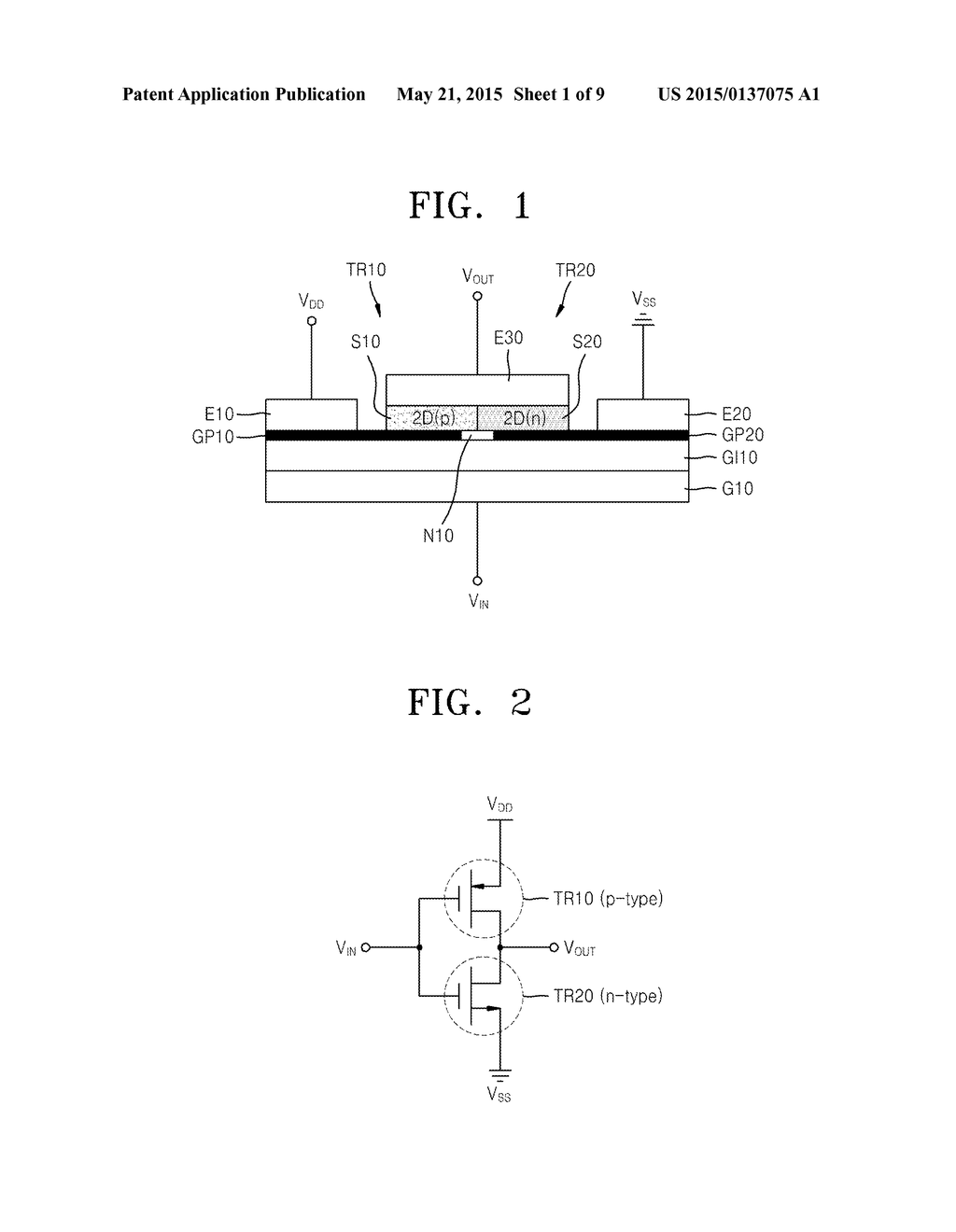 INVERTER INCLUDING TWO-DIMENSIONAL MATERIAL, METHOD OF MANUFACTURING THE     SAME AND LOGIC DEVICE INCLUDING INVERTER - diagram, schematic, and image 02