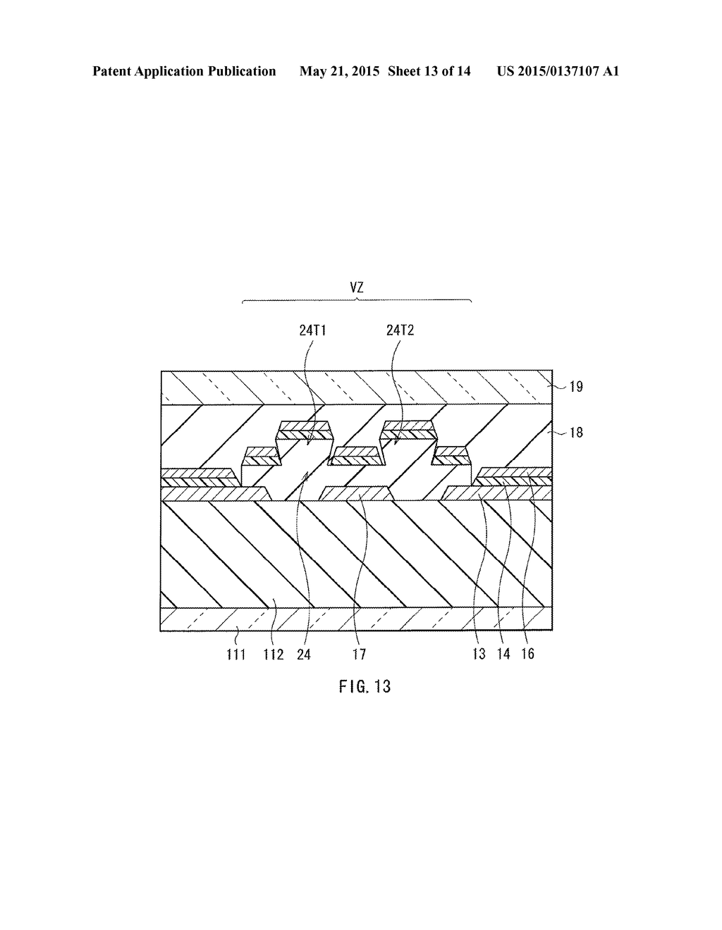 METHOD OF FABRICATING A DISPLAY DEVICE WITH STEP CONFIGURATION IN THE     INSULATING LAYER - diagram, schematic, and image 14