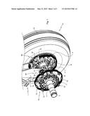 AIRCRAFT WHEEL WITH ROTATIONAL DRIVE ATTACHED TO CLEVISES PROJECTING FROM     WHEEL RIM diagram and image