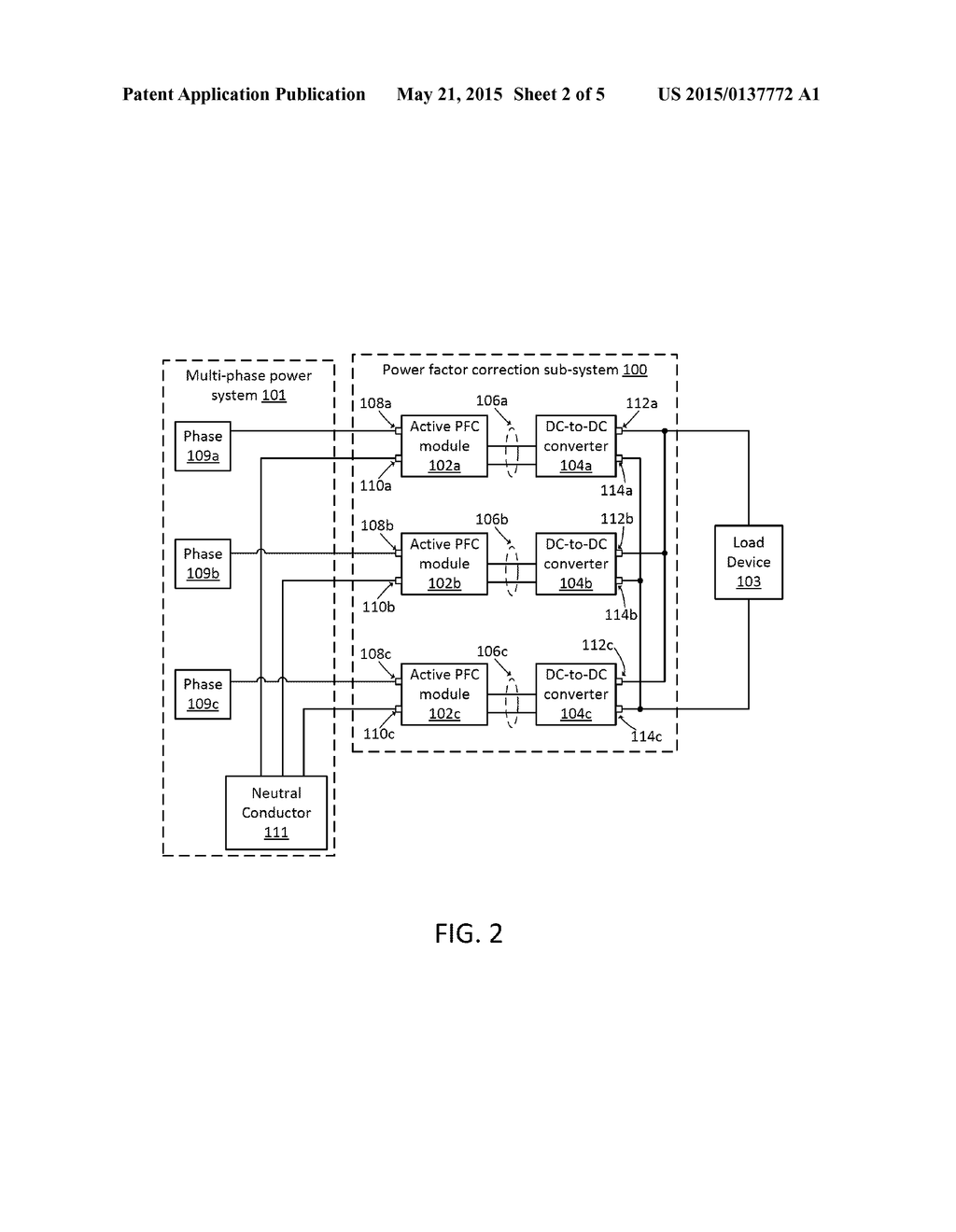 POWER FACTOR CORRECTION SUB-SYSTEM FOR MULTI-PHASE POWER DELIVERY - diagram, schematic, and image 03