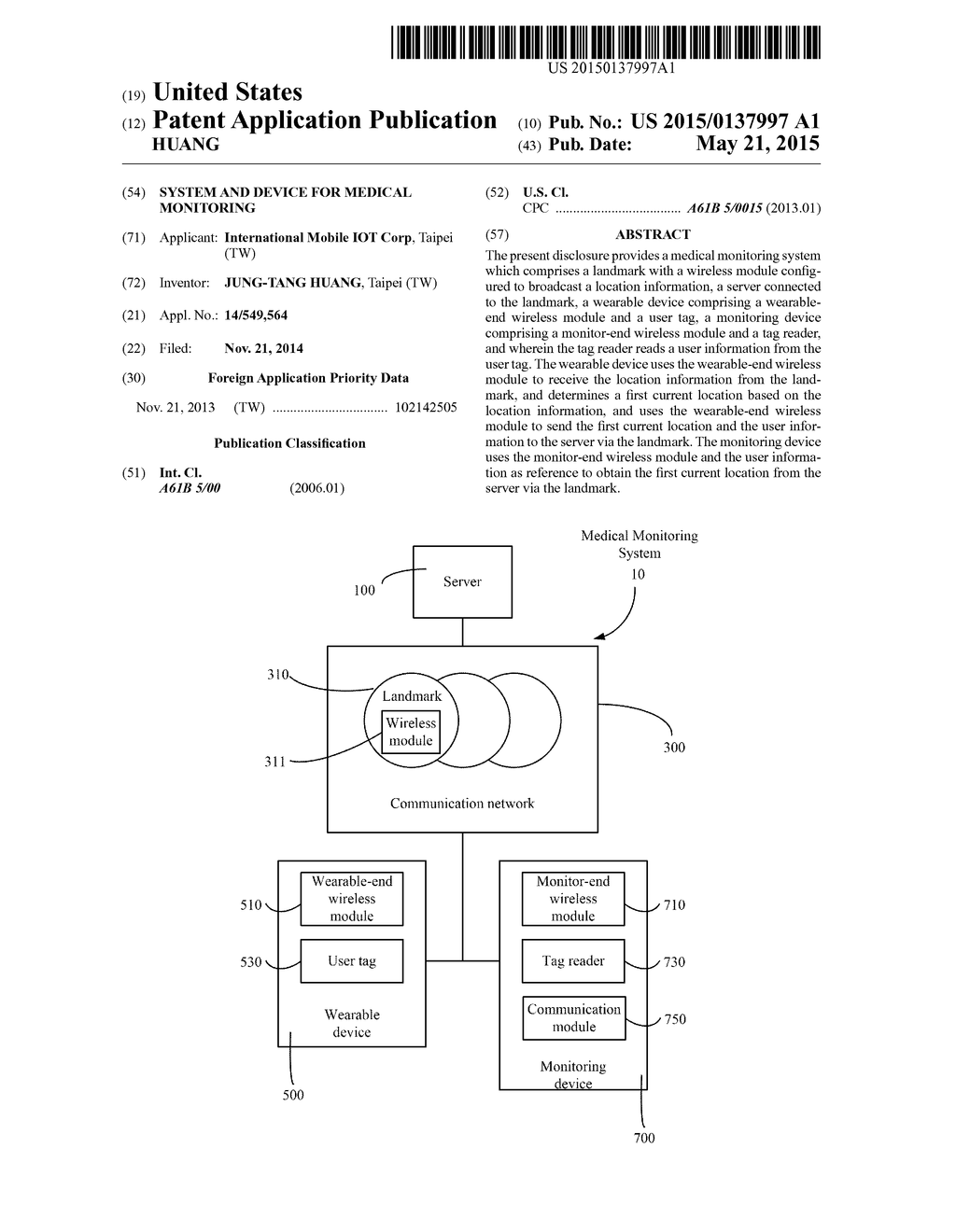 SYSTEM AND DEVICE FOR MEDICAL MONITORING - diagram, schematic, and image 01