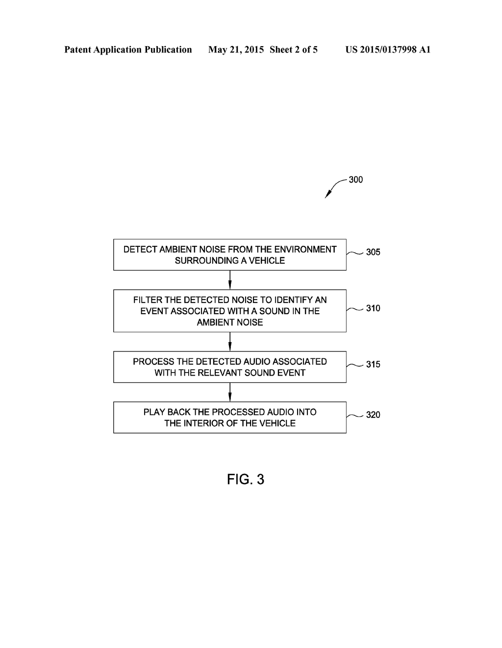 USING EXTERNAL SOUNDS TO ALERT VEHICLE OCCUPANTS OF EXTERNAL EVENTS AND     MASK IN-CAR CONVERSATIONS - diagram, schematic, and image 03