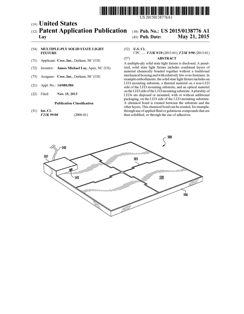 MULTIPLE-PLY SOLID STATE LIGHT FIXTURE - diagram, schematic, and image 01