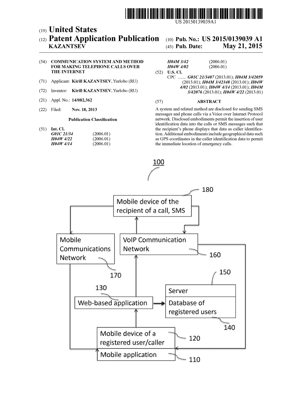 Communication system and method for making telephone calls over the     internet - diagram, schematic, and image 01