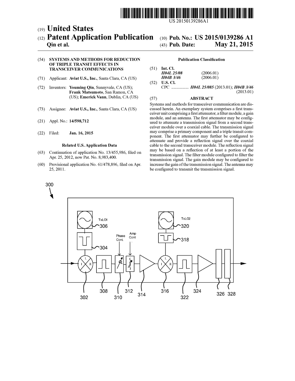 SYSTEMS AND METHODS FOR REDUCTION OF TRIPLE TRANSIT EFFECTS IN TRANSCEIVER     COMMUNICATIONS - diagram, schematic, and image 01