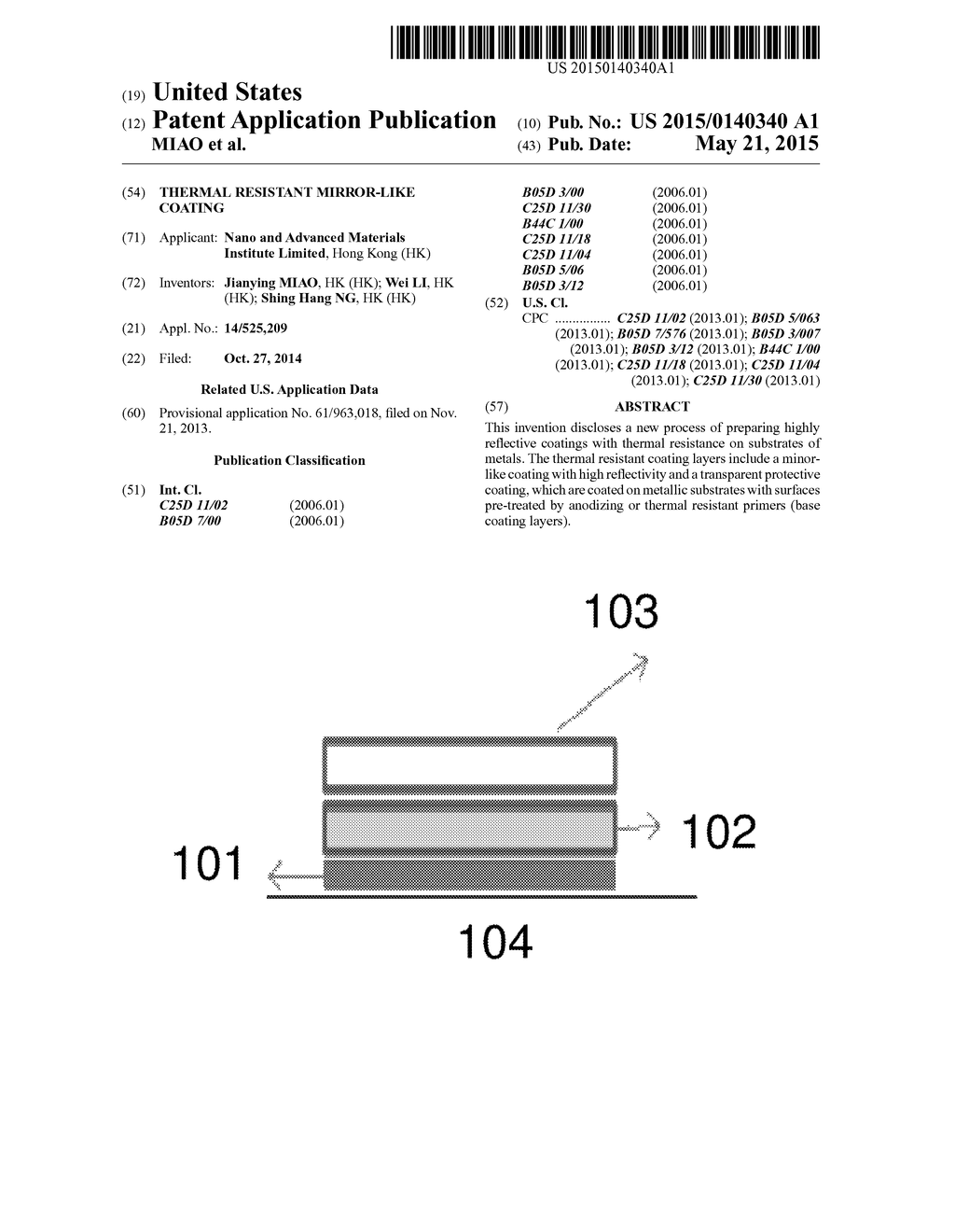 Thermal resistant mirror-like coating - diagram, schematic, and image 01