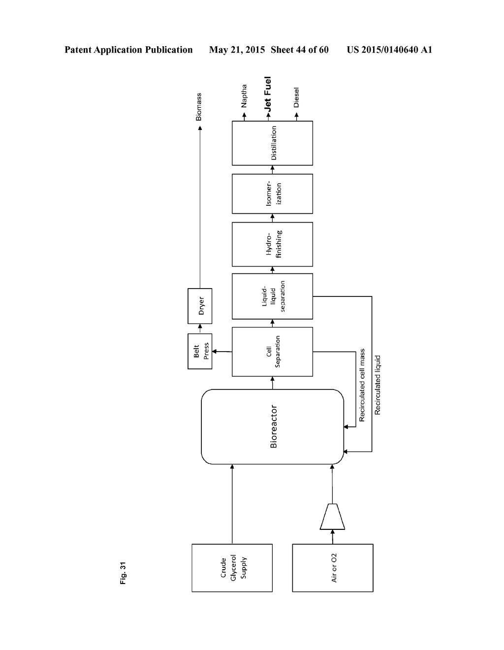 PROCESS FOR GROWING NATURAL OR ENGINEERED HIGH LIPID ACCUMULATING STRAIN     ON CRUDE GLYCEROL AND/OR OTHER SOURCES OF WASTE CARBON FOR THE PRODUCTION     OF OILS, FUELS, OLEOCHEMICALS, AND OTHER VALUABLE ORGANIC COMPOUNDS - diagram, schematic, and image 45