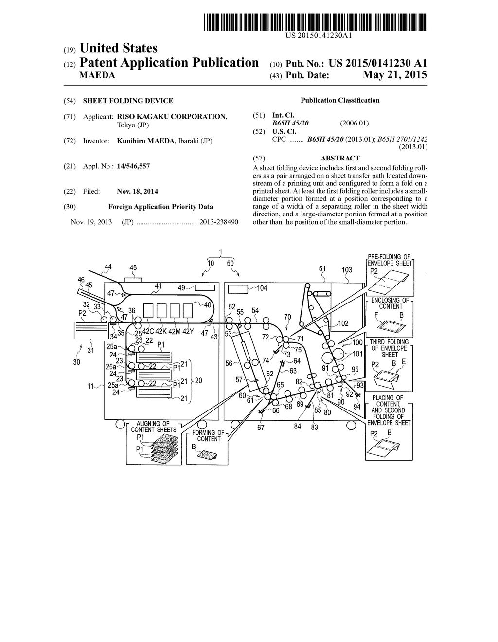 SHEET FOLDING DEVICE - diagram, schematic, and image 01